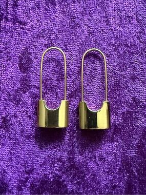 Gold Tone Lock Earrings